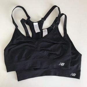 2 New Balance black sports bras medium